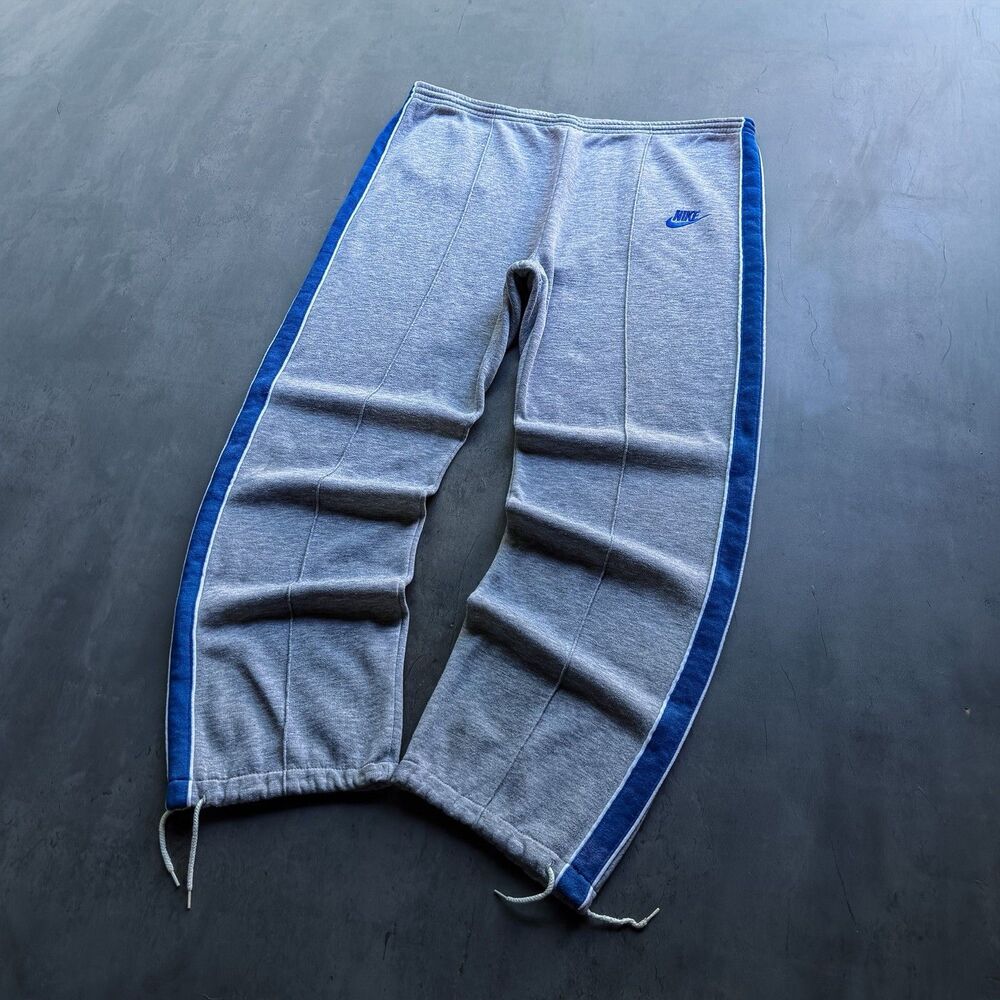 Vintage NIKE Spell Out Swoosh Jogger Sweatpants Pants 80s Navy Tag Gray Men’s XL